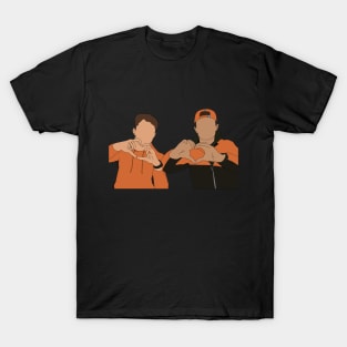 Digital drawing Lando Norris Oscar Piastri hearts McLaren Formula 1 T-Shirt